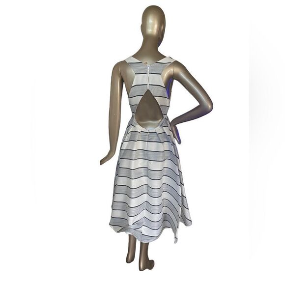 ANGL black & white high lo party dress. Med, Cut out back fully lined, pockets - Picture 4 of 10